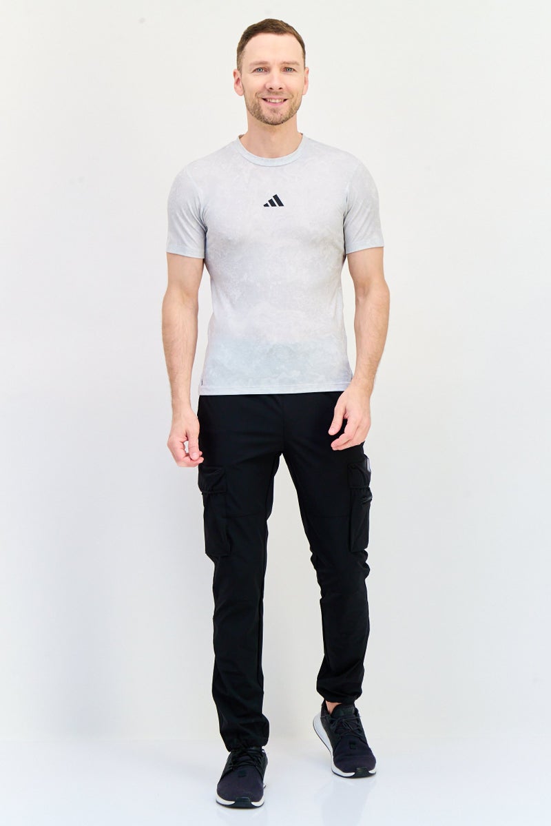 Adidas Men Sportswear Fit Short Sleeve Training T-Shirt, Grey - Image 4